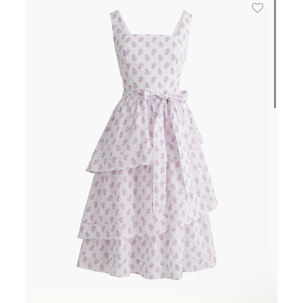 J. Crew Sleeveless Belted Floral Tiered Midi Dress Size 18 Coquette Feminine